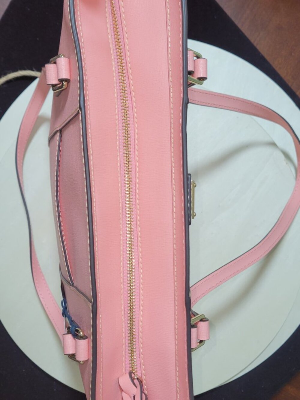 Dooney & Bourke Lexinton Shopper Pink Saffiano Leather  [Item #HL12] - Picture 7 of 14